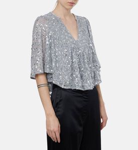 Ba and Sh Sequin-embellishment V-neck Blouse, Model View
