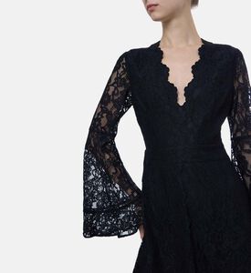 Floral Bell-shaped Sleeves Dress