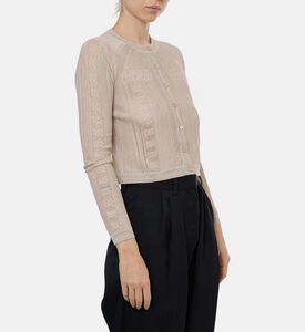 كارديغان طويل الأكمام بنسيج شفاف