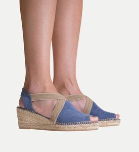 Toni Pons Breda Vegan Canvas Mid-wedge Open-toe Espadrille, Navy, Eu-38, Packshot View