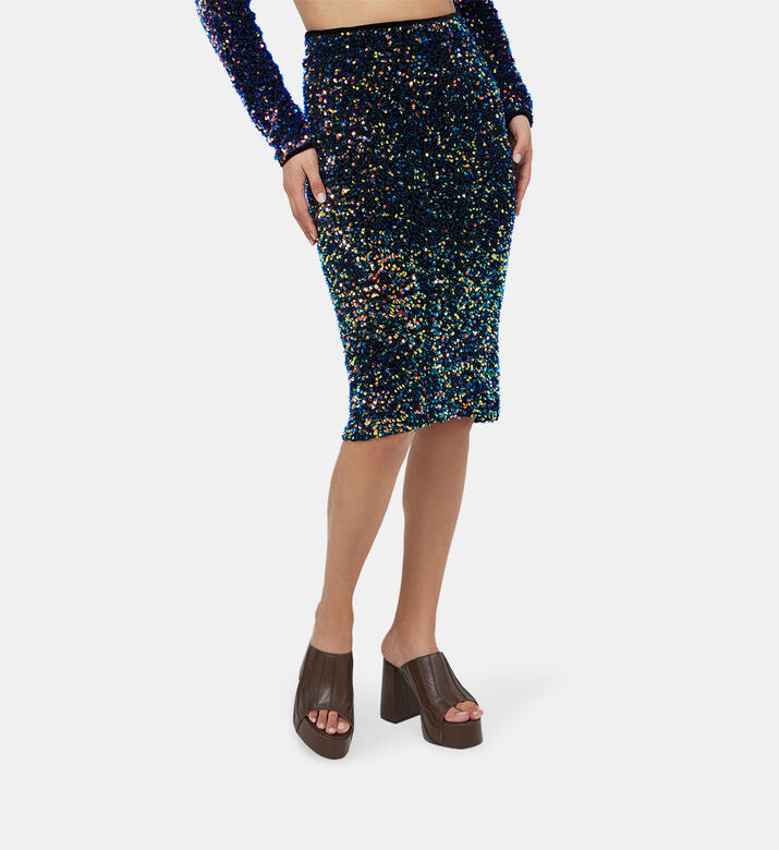 Velvet Sequined Pencil Skirt Velvet Sequined Pencil Skirt