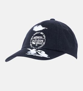 قبعة قطن بطبعة وحافة منحنية