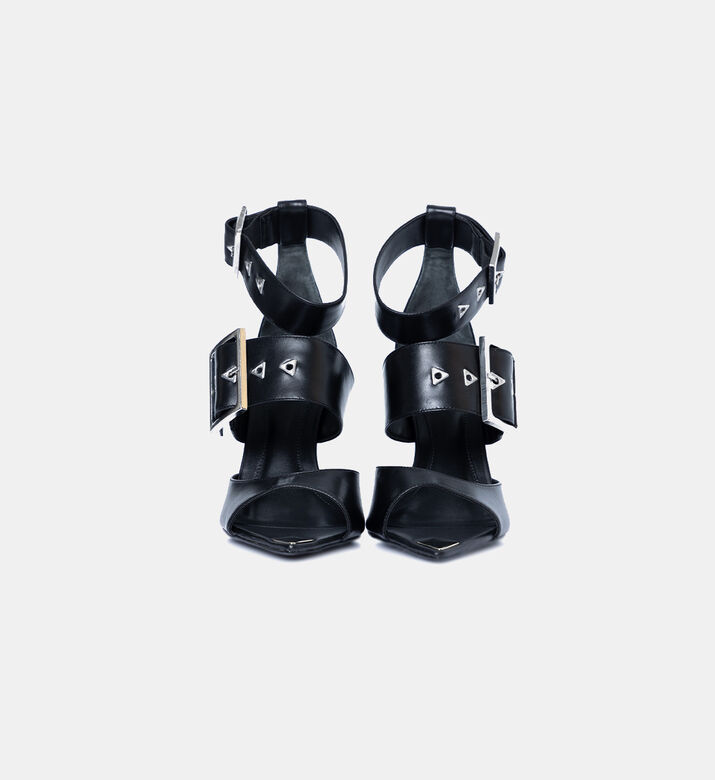 Leather High-heeled Sandals