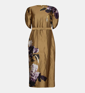 فستان بطبعة أزهار السوسن مجردة