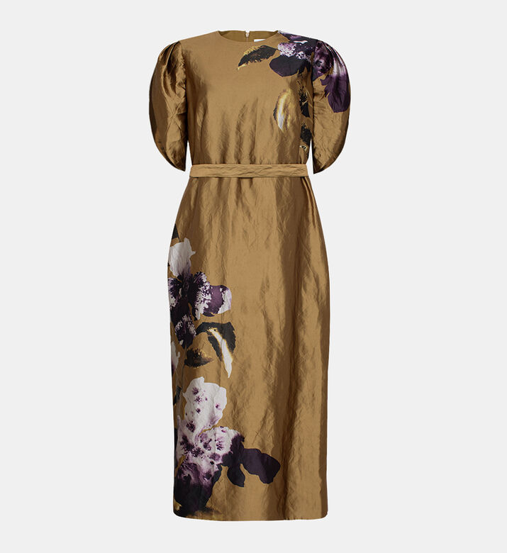 Abstract Iris Printed Dress