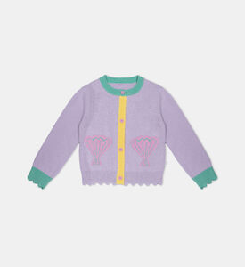 كارديجان قطن محبوك بحافة صدفية