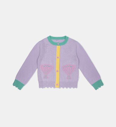 Knit Cotton Scalopped Edge Cardigan