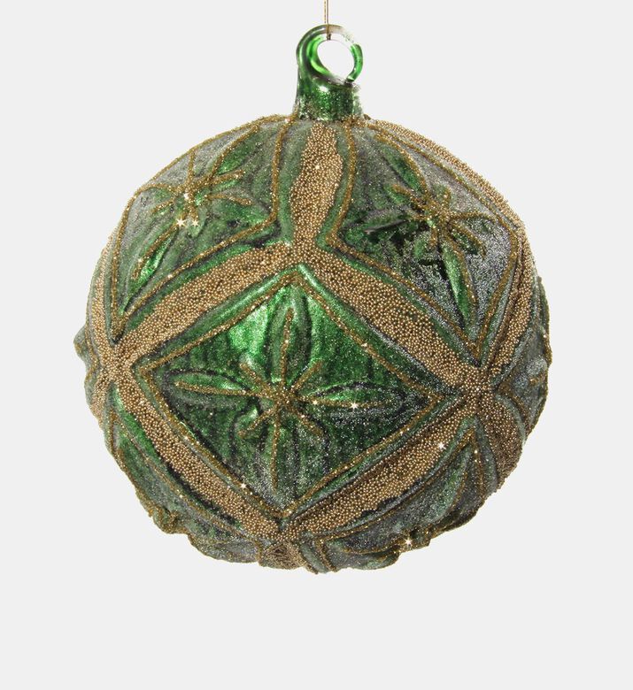 Sugared Gold Beaded Floral Bauble Sugared Gold Beaded Floral Bauble