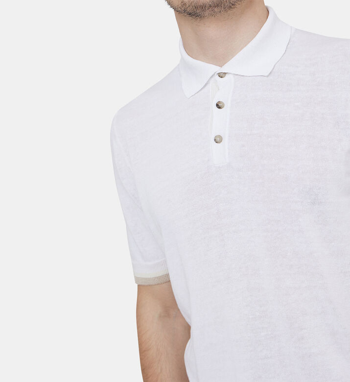 بولو كريب بخيوط قطن وكتان