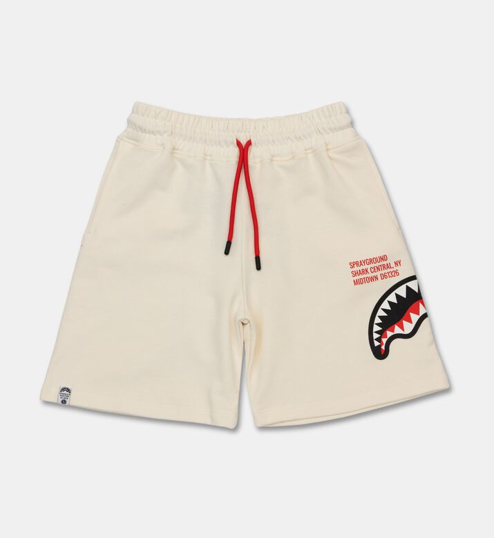 Sprayground Graphic Shark Jersey Shorts, Ivory, 16y, Packshot View