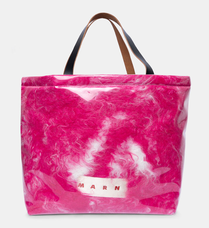 North South Faux Fur Tote Bag