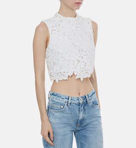 بلوزة قصيرة بدون أكمام بنقشة أزهار