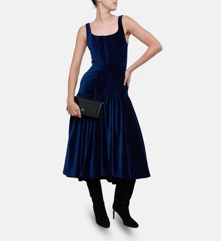 Alice and Olivia Diana Fitted Bust A-line Dress, Model View