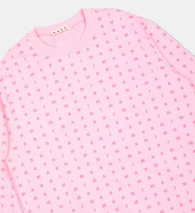 سويت شيرت بطبعة لوغو للبنات الصغيرات