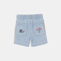 Embroidered Graphic Denim Shorts