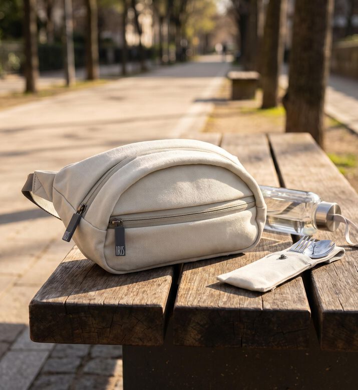 Iris Barcelona My Lunch Walk Belt Bag, Beige, Model View