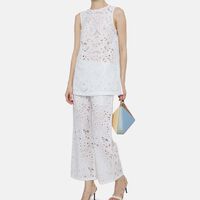 Wide-leg Lace Pattern Pants