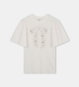 فستان قصير مطرز يدويًا بالكابوشون