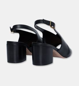 Schutz Low Block Heel Slingback Sandals, Black, Eu-37, Packshot View