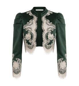 Alice + Olivia Embroidered Cropped Jacket, Packshot View