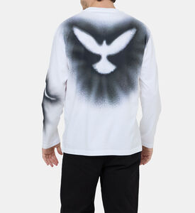 Spray-paint Graphic Long-sleeve Sweatshirt