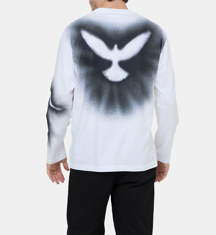 Spray-paint Graphic Long-sleeve Sweatshirt