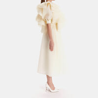 Flower Ruffled Midi Dress