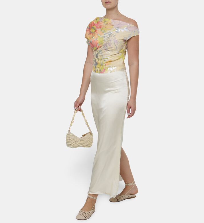 Baobab Satin Column Maxi Skirt, Model View