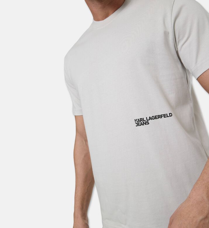 Karl Lagerfeld Regular-fit Logo T-shirt, Grey, L, Model View
