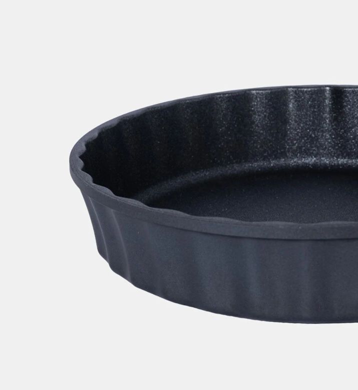 Risoli Crostata Aluminum Deep Tartare Dish, Black, 24-cm, Packshot View