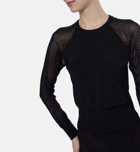 Sheer Long-sleeve Knitted Top
