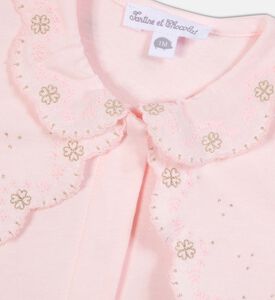 Ruffle -detail Long-sleeve Pajamas