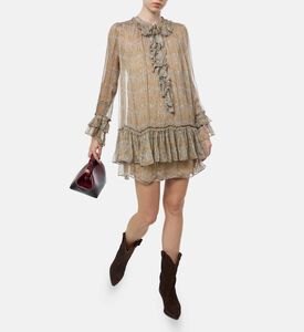 Zadig et Voltaire All-over Print Ruffle-detail Dress, Model View