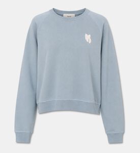 Ba&sh Logo-detail Crewneck Sweatshirt, Blue, M, Packshot View