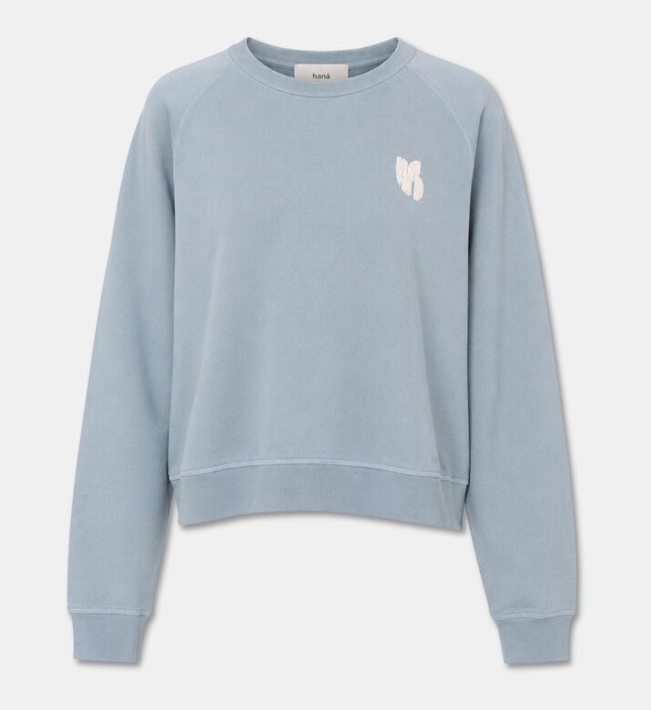 Ba&sh Logo-detail Crewneck Sweatshirt, Blue, M, Packshot View