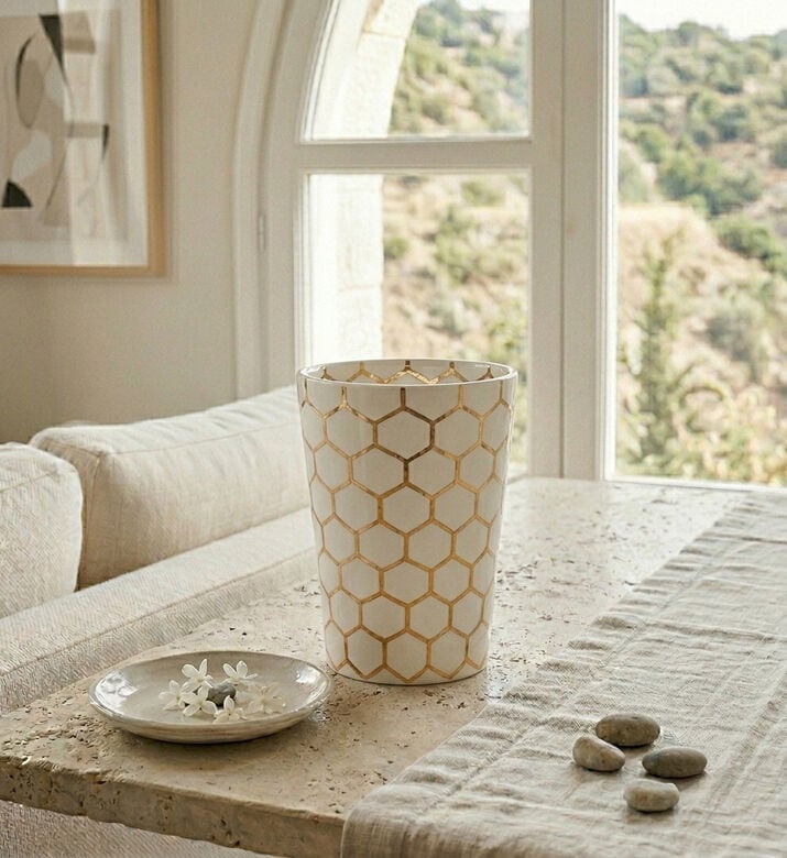 Nour Bougie Deborha Honney Comb Scented Candle, White, 19.5-cm, Packshot View
