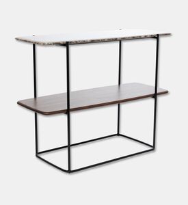 Home Deco and More Shard Single 2-shelves Shelving Unit, Walnut, Packshot View