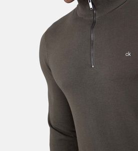 كنزة بربع سحاب بمزيج حرير قطن