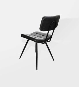 Home Deco and More Leather Square-shaped Mappy Chair, Dark-grey, 59x48x83-cm, Packshot View