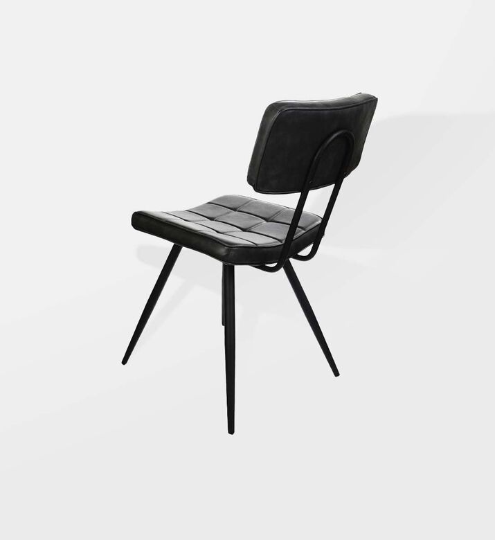 Home Deco and More Leather Square-shaped Mappy Chair, Dark-grey, 59x48x83-cm, Packshot View