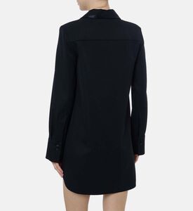 فستان قصير بأكمام طويلة وسحاب للإغلاق