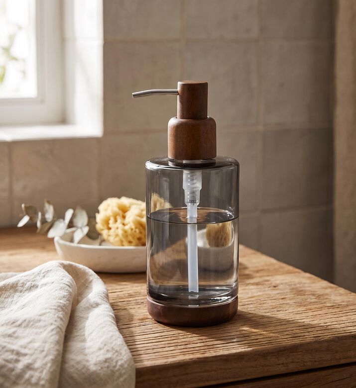 Andrea House Bruna Acacia Soap Dispenser, Model View