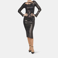 Lux Neck Tie Metallic Blouse