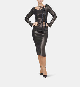 بلوزة لوكس بربطة عنق ميتاليكية