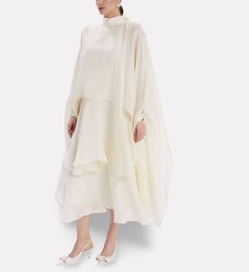 Poca and Poca Cape-style Sleeves Tiered Mini Dress, Model View