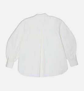 قميص بأكمام طويلة منفوخة بقصة عادية