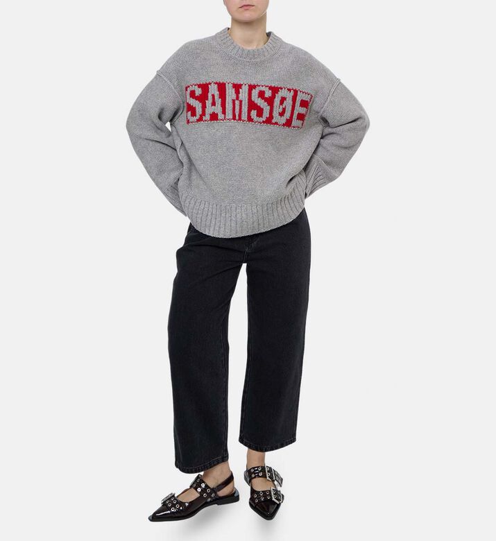 Samsoe Sakeiku Oversized Chunky Knit Sweater, Model View Samsoe Sakeiku Oversized Chunky Knit Sweater, Model View