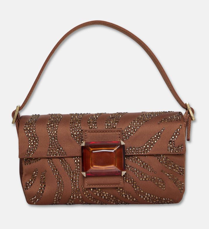 Gedebe Ramage Satin Handbag, Brown, Packshot View