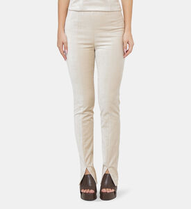 بنطال قطن مخملي بخصر عالي