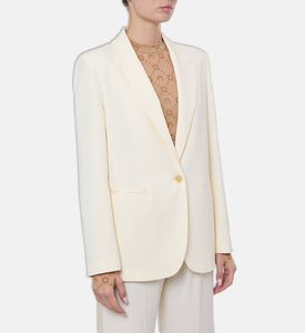 Forte-Forte Matt Satin Single Button Blazer, Model View